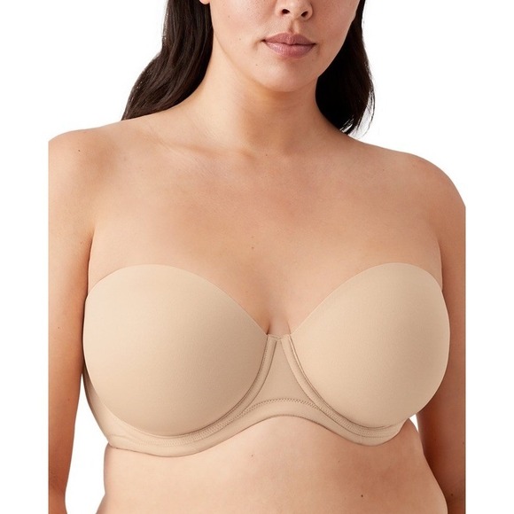 Wacoal Red Carpet Full Figure Underwire Strapless Bra 854119 Size 38G Sand/Ivory - Picture 1 of 6